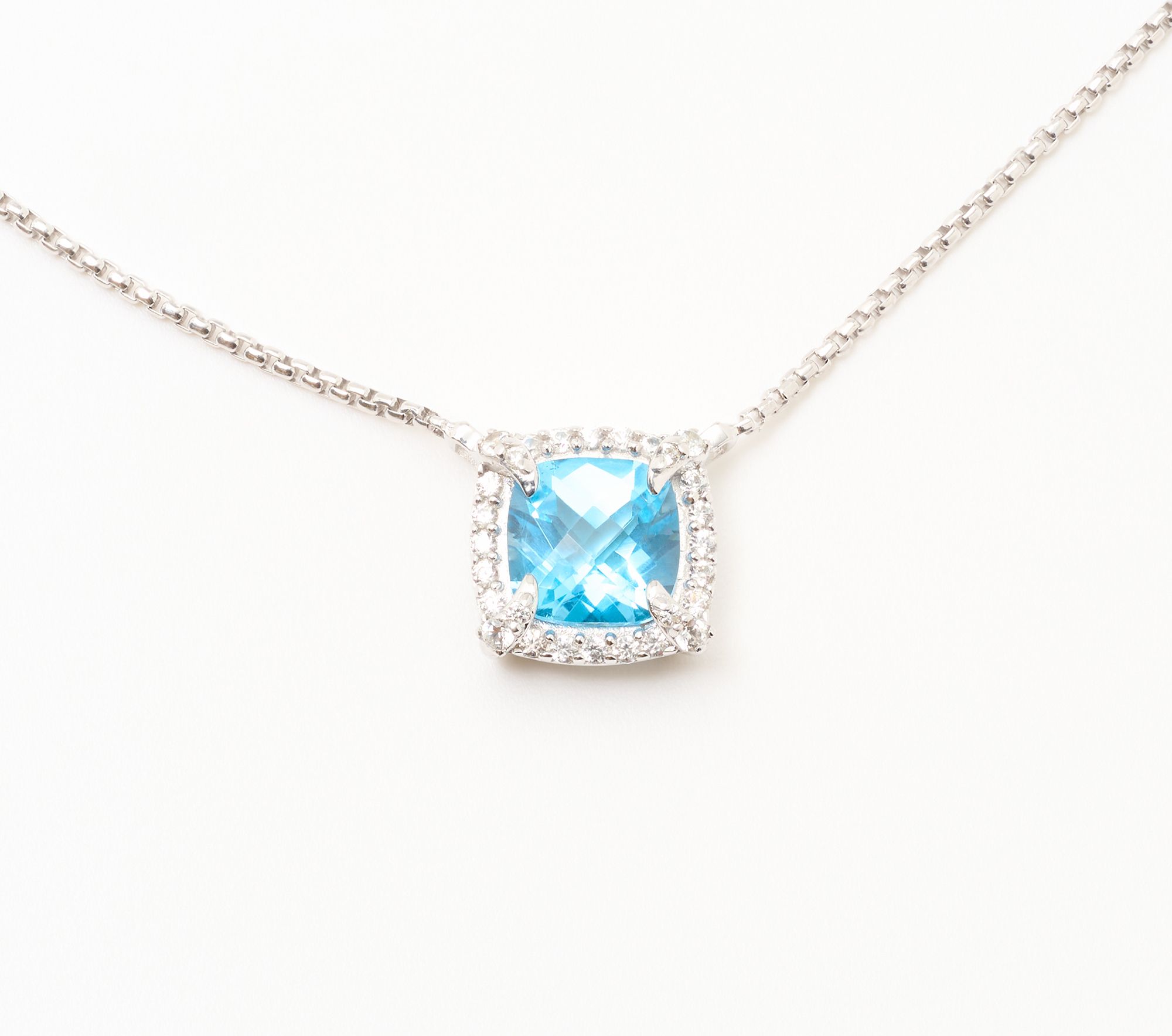 Christian James by Scott Grimes Sterling Silver Cushion Halo Necklace