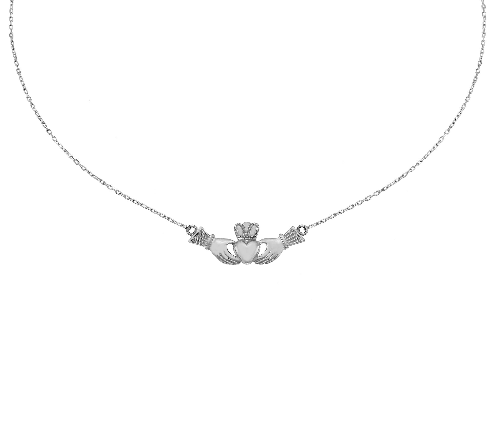 Silver Style Claddagh Necklace, Sterling