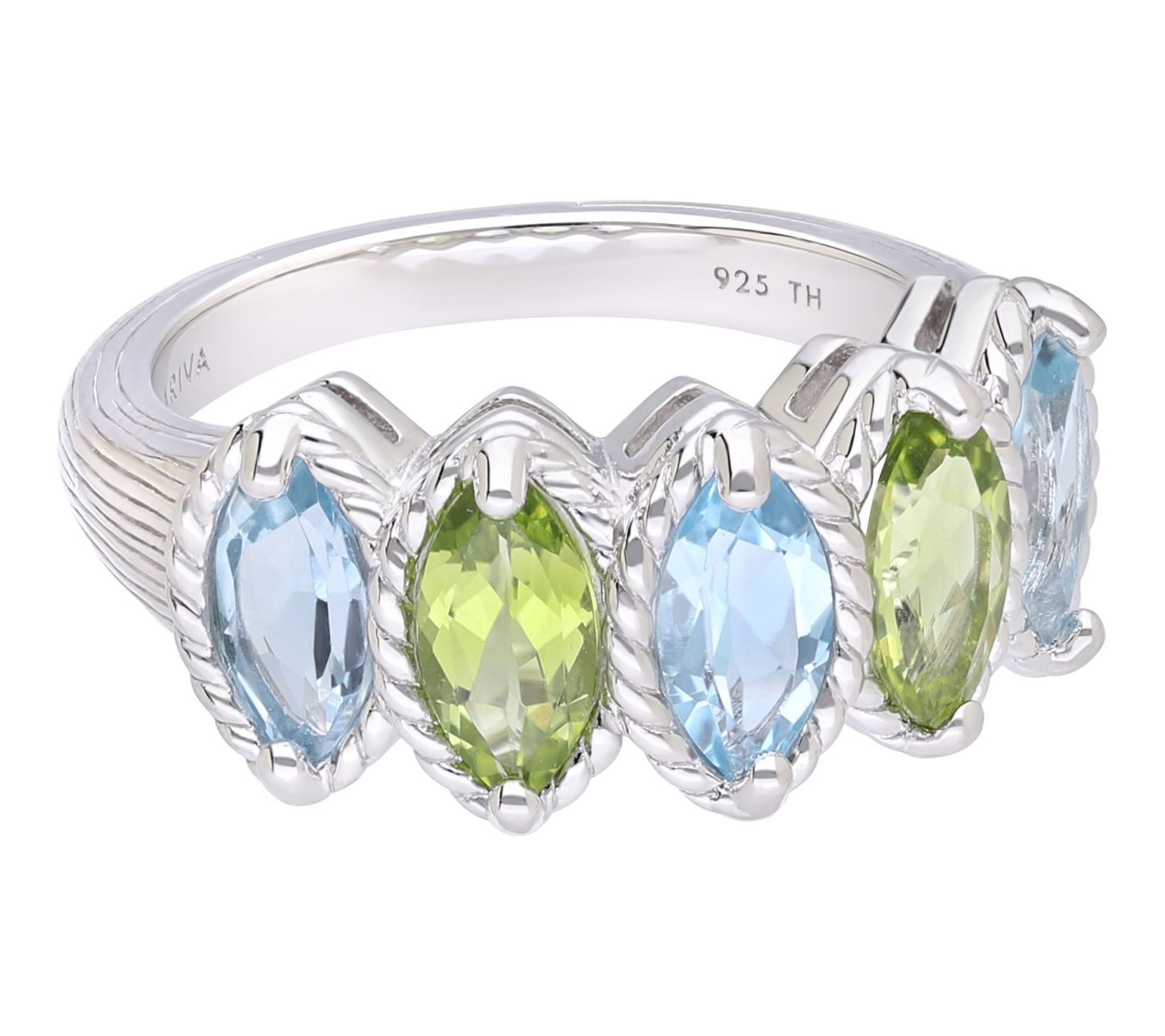 Ariva Sterling Silver Topaz & Peridot Malibu Ring