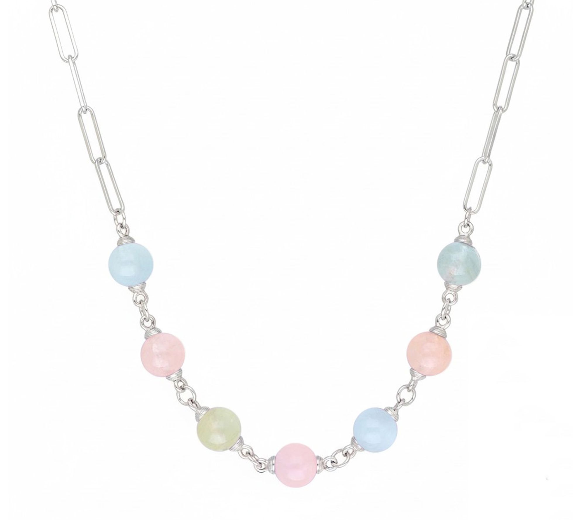 Ariva Sterling Silver Multi-Beryl Beverly Necklace