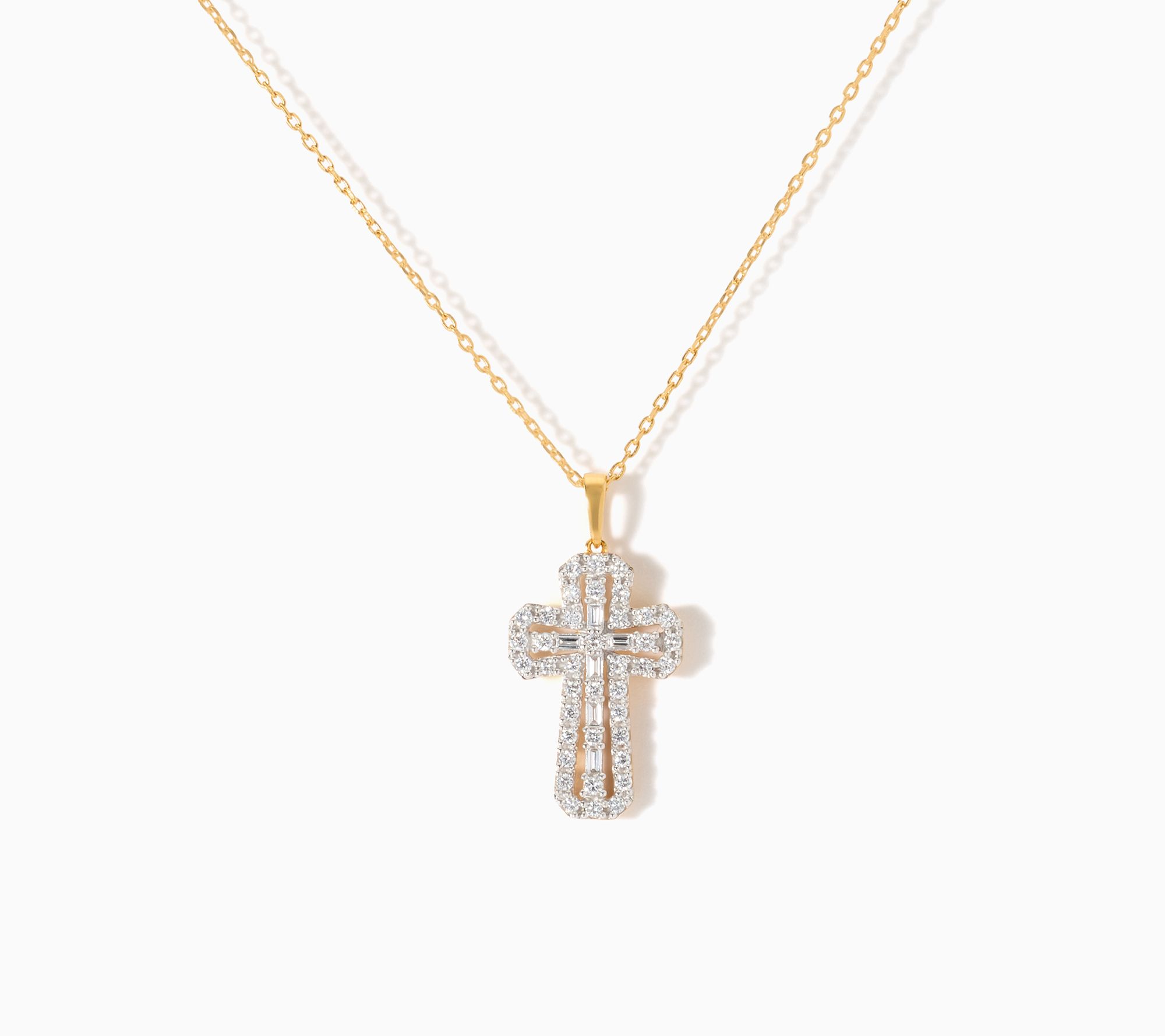 Fire Light Lab Grown Diamonds 0.50 ctw Cross Pendant Neck