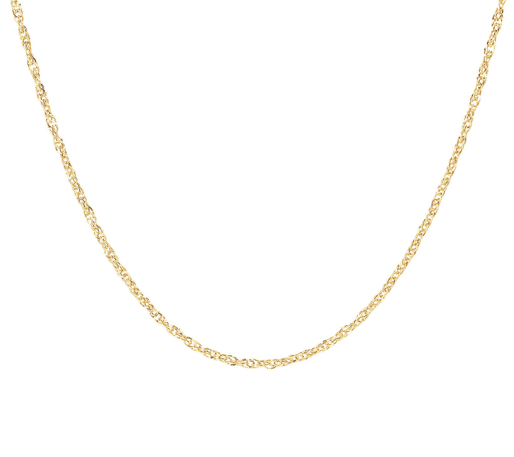 Milor Gold 18" Polished Singapore Chain, 14K