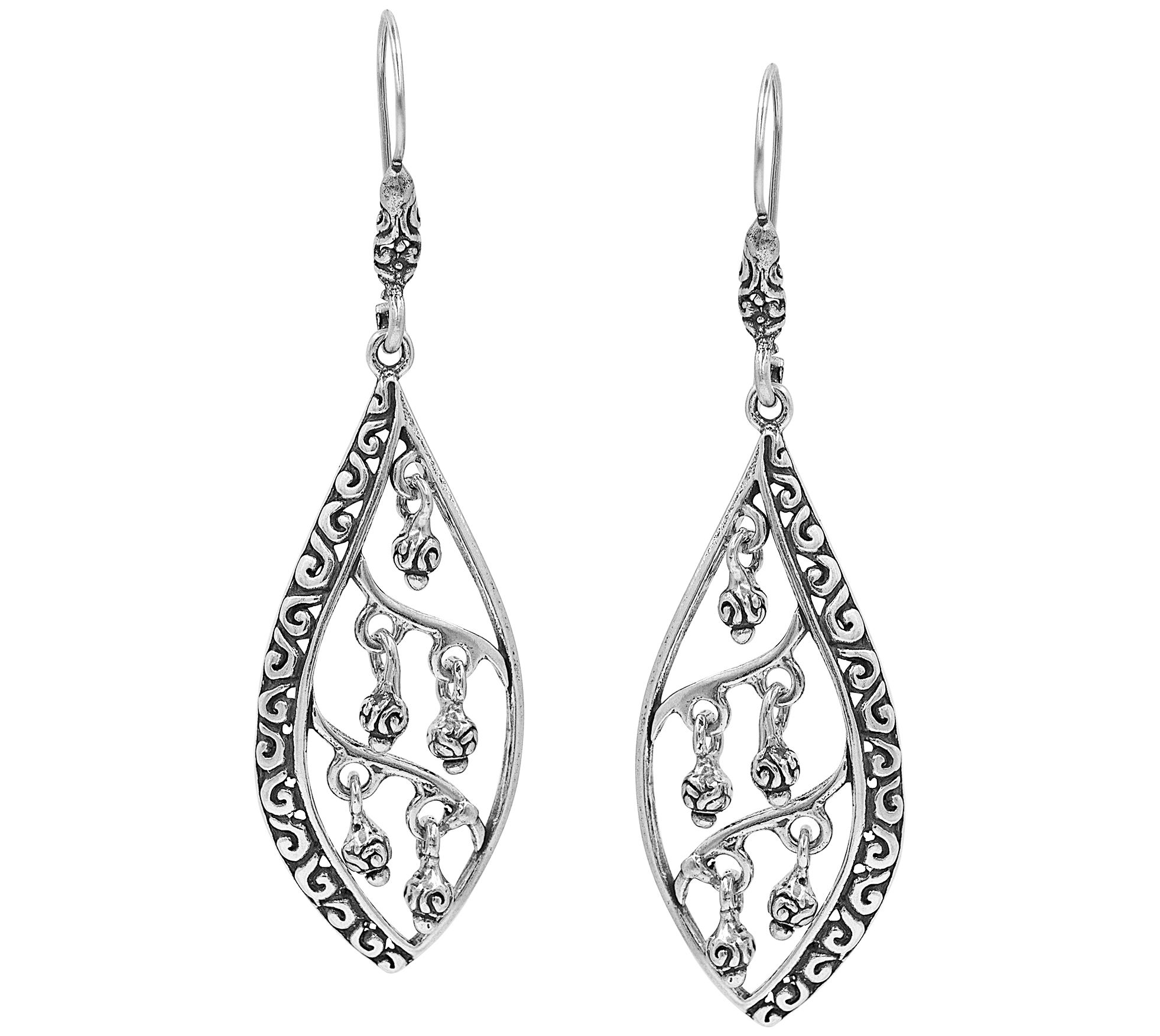 Artisan Crafted Sterling Beade d Teardrop Dang le Earrings - QVC.com