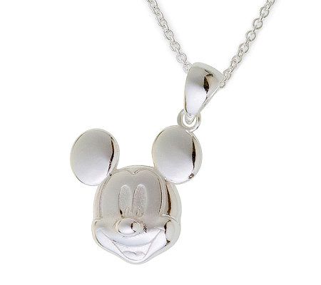 Disney Sterling Silver Mickey Mouse Pendant w/Chain — QVC.com