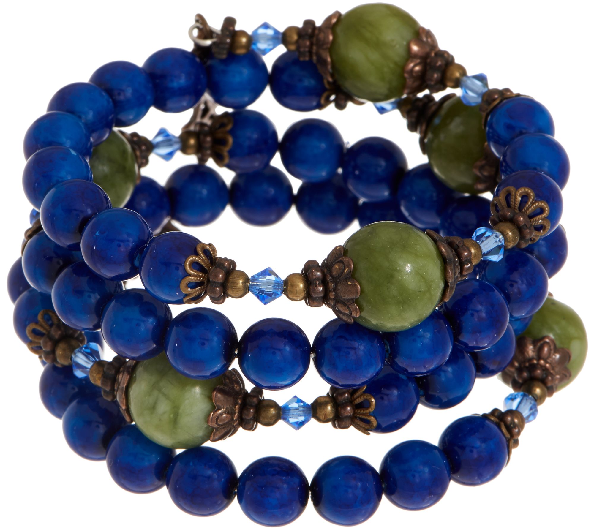 Connemara Marble Lapis Blue Rosary Bead Bracelet