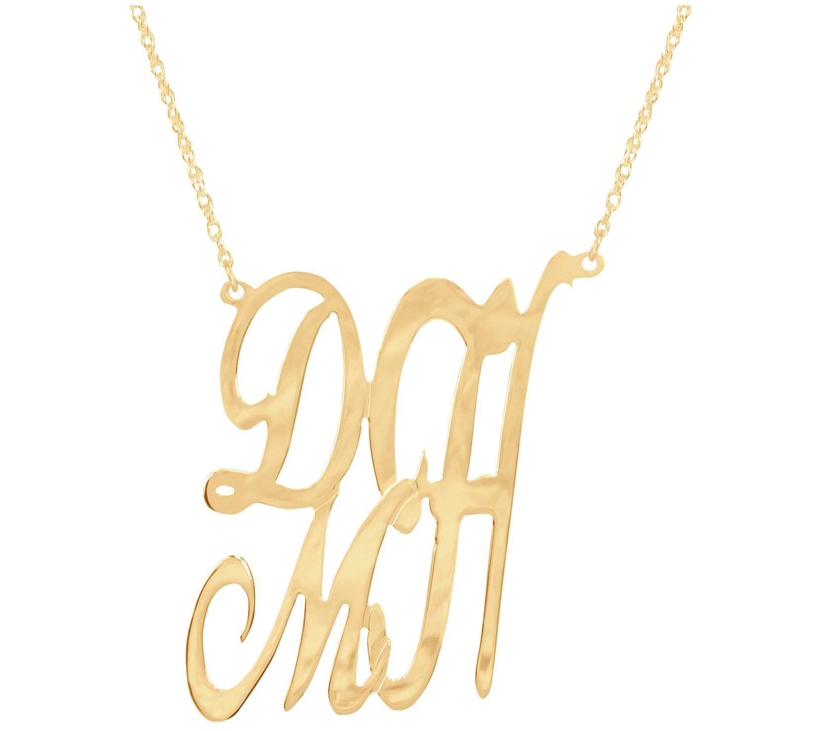 14K Gold Plated Stacked Monogram Necklace