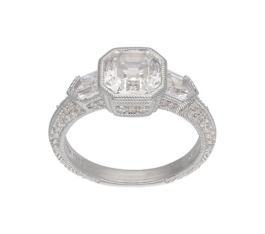Judith Ripka Sterling 2.80 cttw Asscher-Cut Diamonique Ring