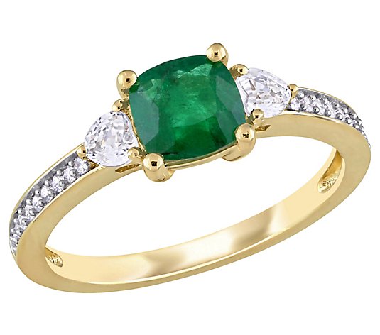 Bellini 1.15 cttw Emerald & White Sapphire Diamond Accent Ring