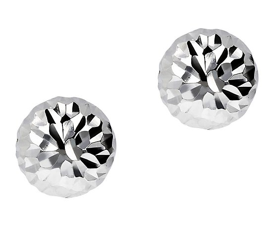 UltraFine Silver 10mm Round Diamond-Cut Bead Earrings