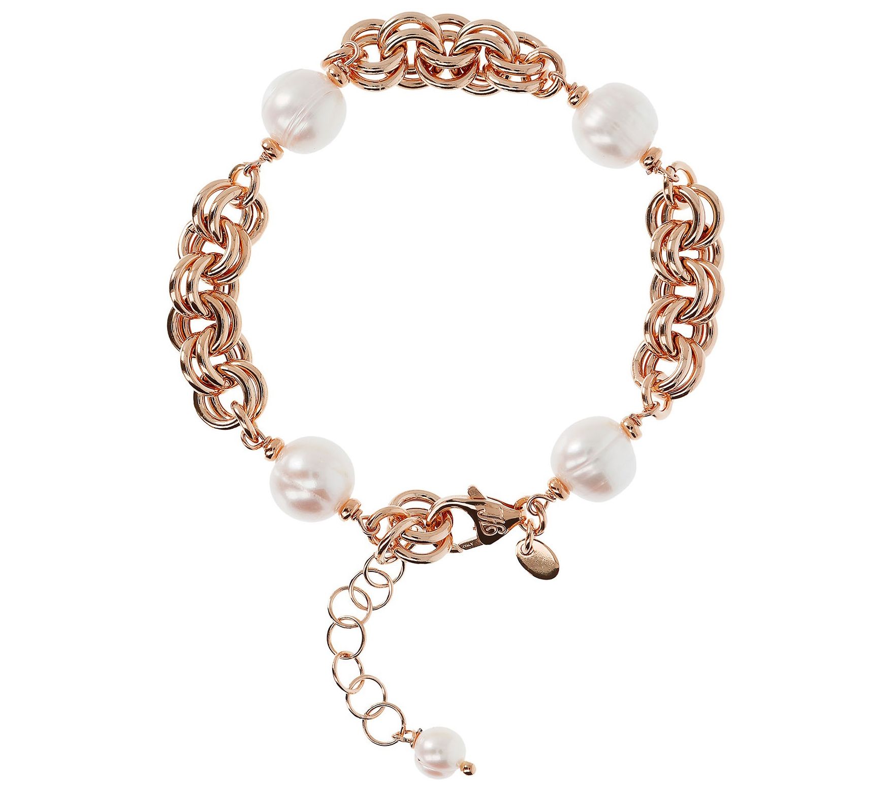 Honora Cultured Pearl Double Link Bracelet - QVC.com