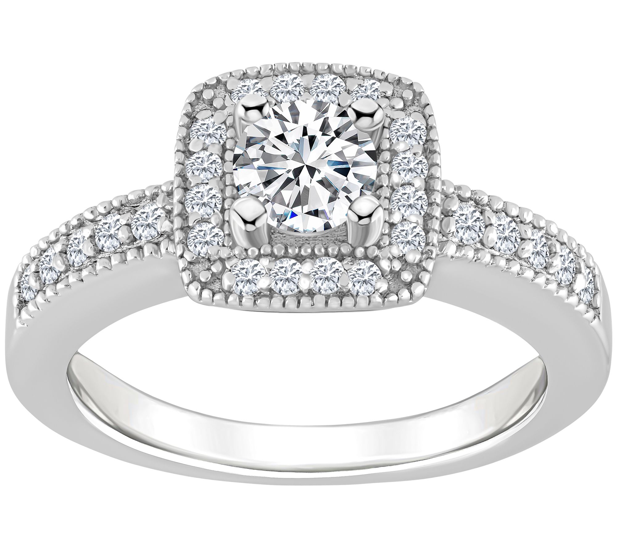 Affinity 0.75 cttw Diamond Halo Engagement Ring , 14K Gold
