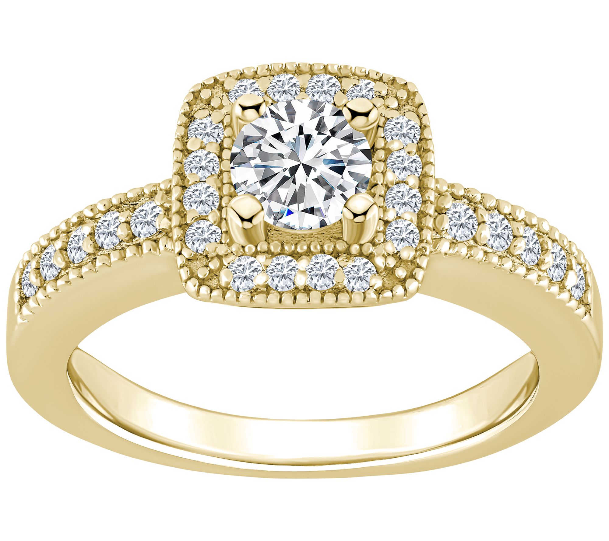 Affinity 0.75 cttw Diamond Halo Engagement Ring , 14K Gold