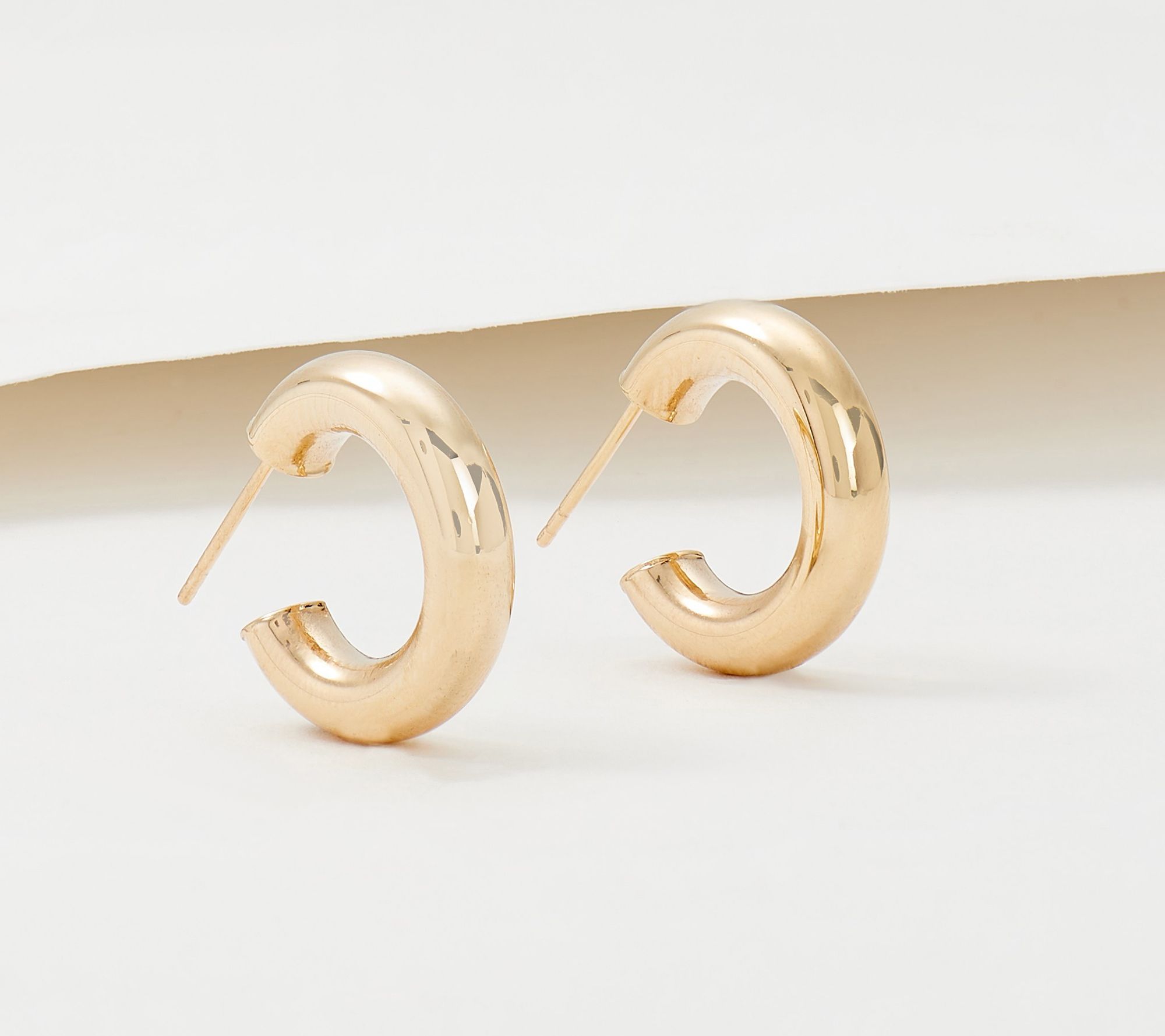 Adorna Polished Hoop 0.75 Earrings, 14K Gold 