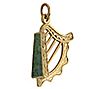 Solvar 14K Gold Connemara Marble Harp Charm
