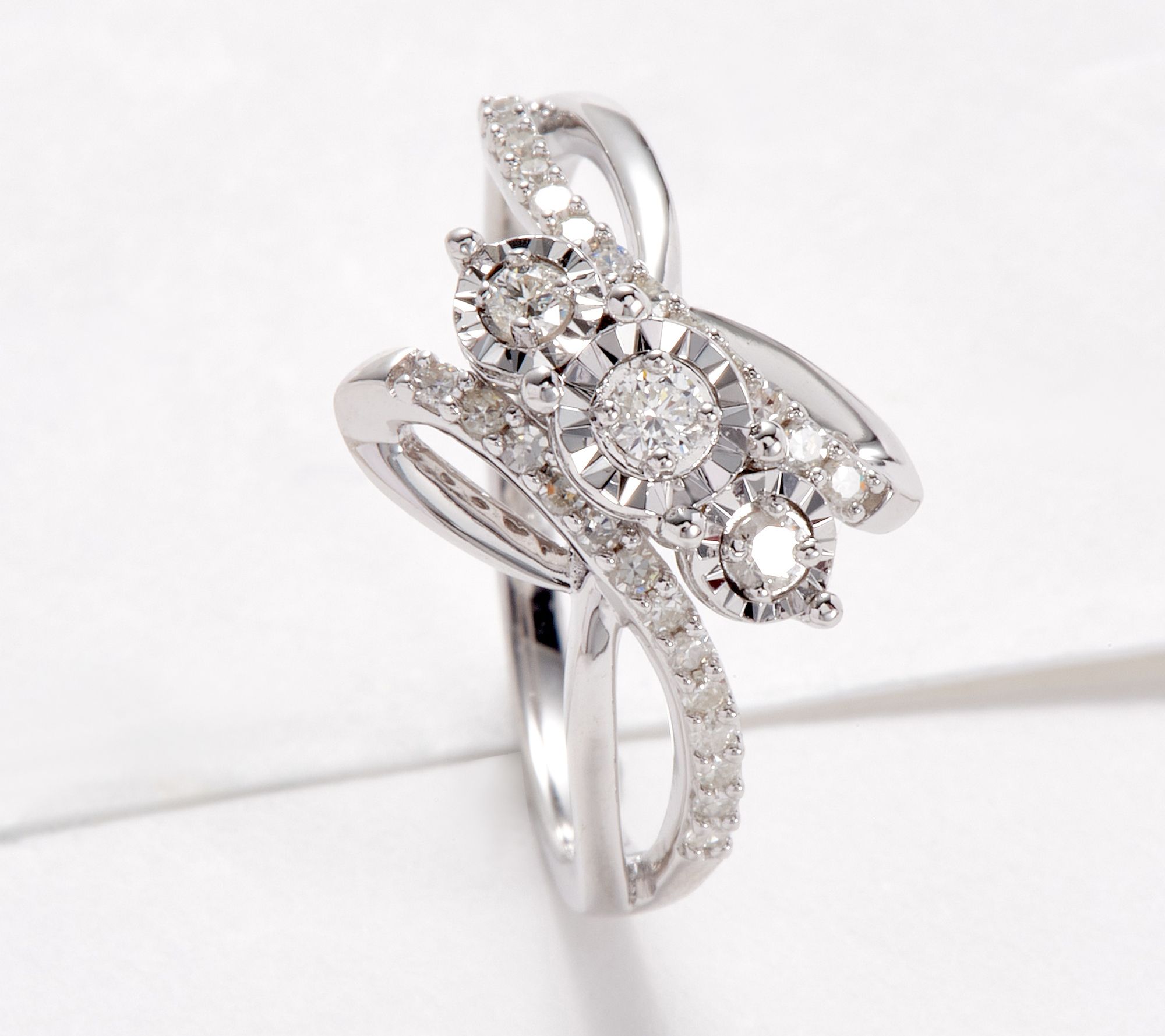 Affinity Diamonds 3-Stone Ring, Sterling, 0.25 cttw - QVC.com