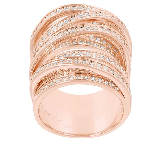 Louis Dell'Olio Pave Crossover Design Ring