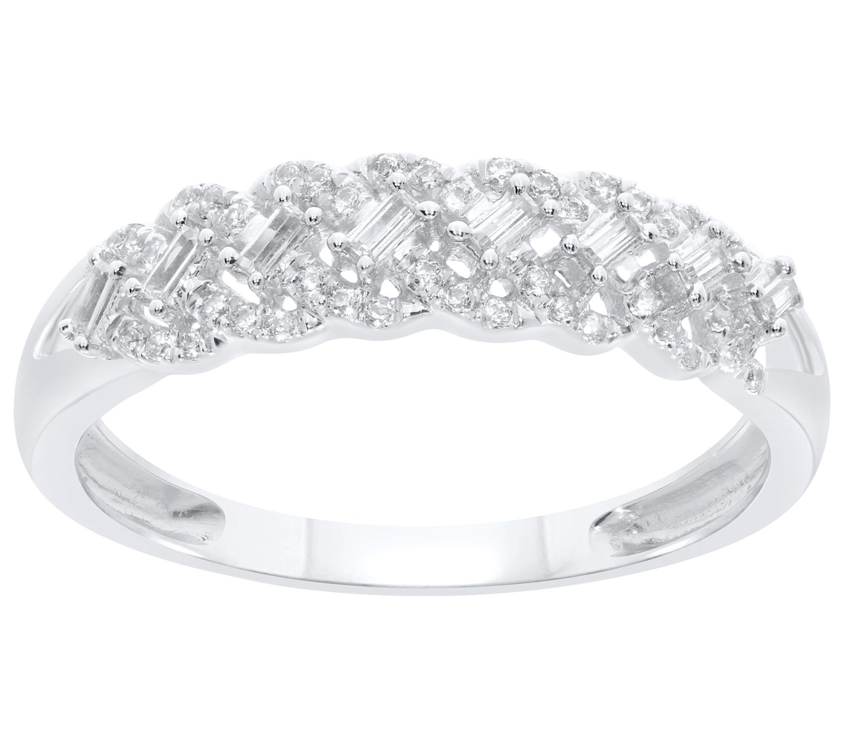 Baguette Diamond Anniversary Band Ring, 14K Gold