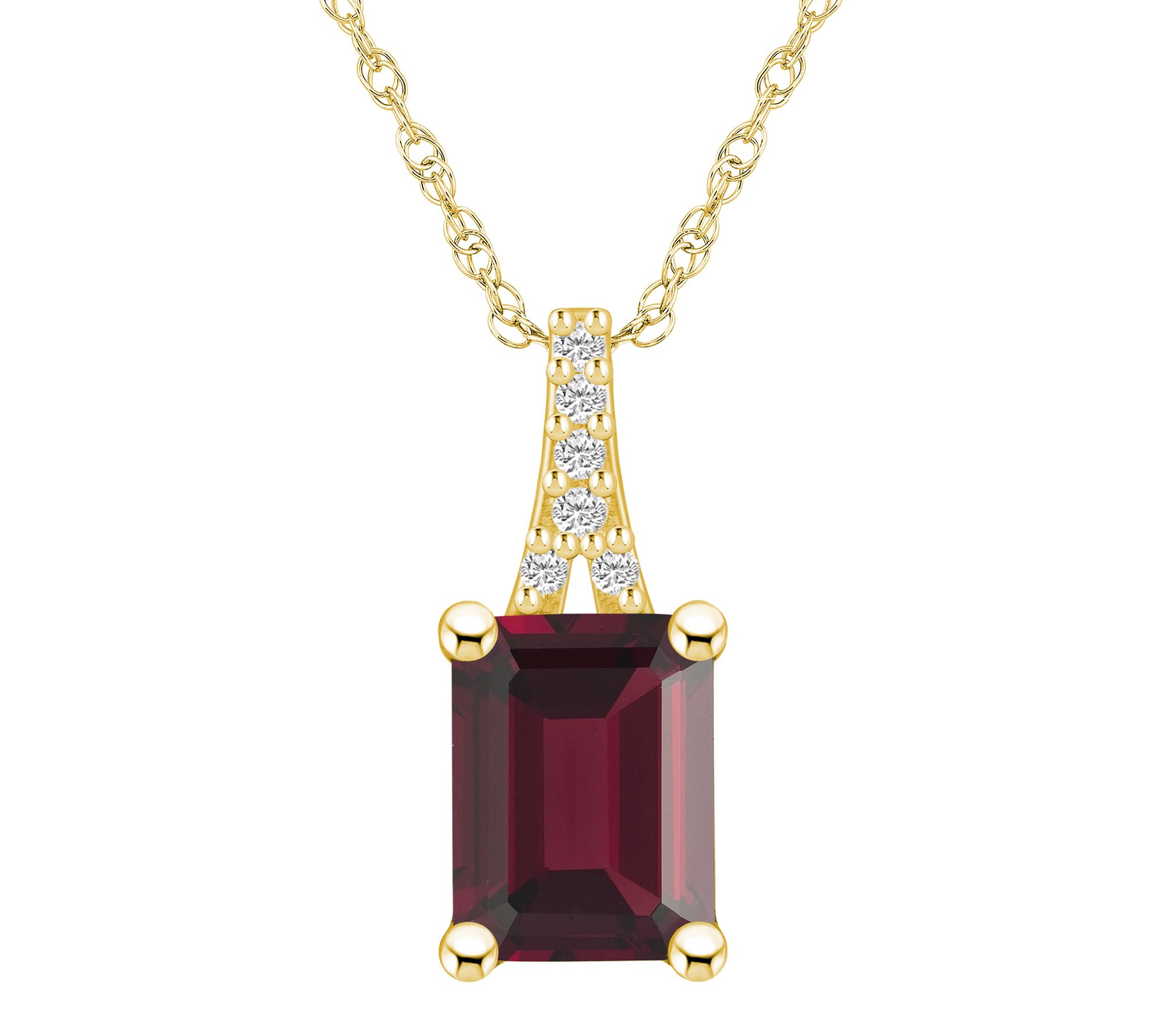Affinity Gems Gemstone & Diamond Pendant w/ Chain, 14K Gold