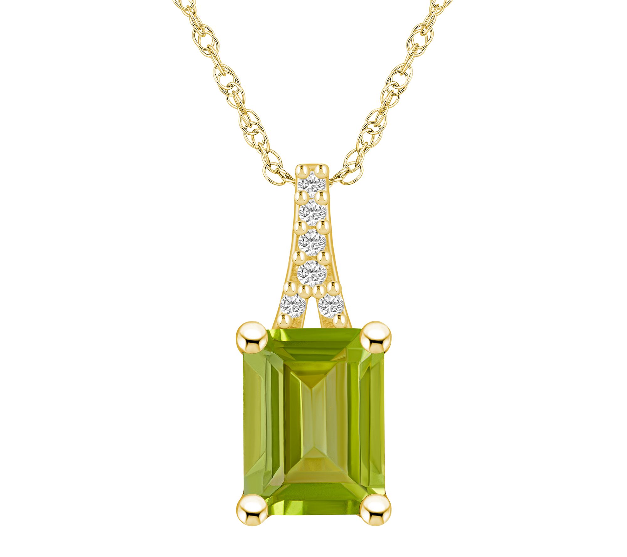 Affinity Gems Gemstone & Diamond Pendant w/ Chain, 14K Gold