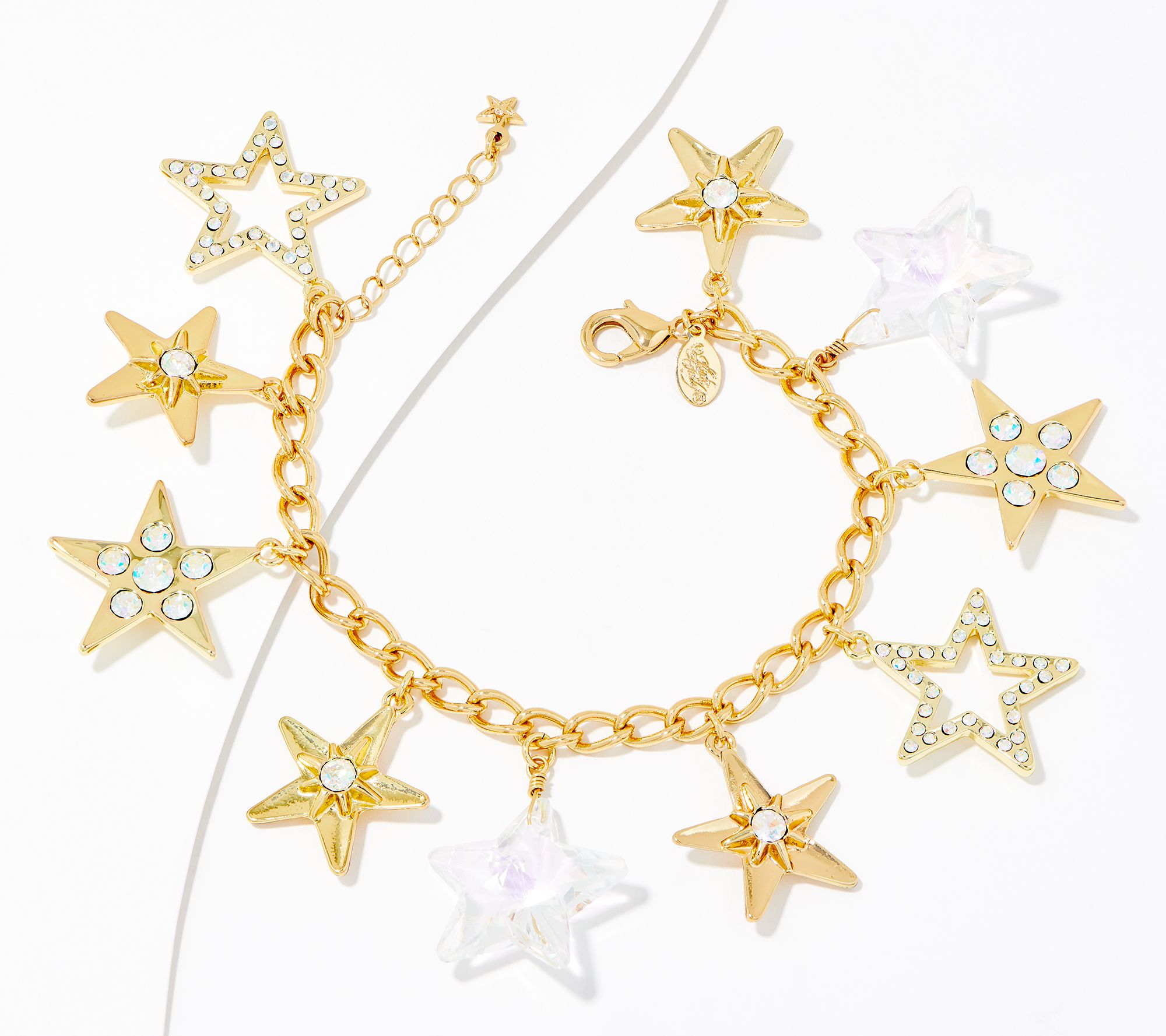 Yellow Gold Star Pendant Necklace with Red Stardust