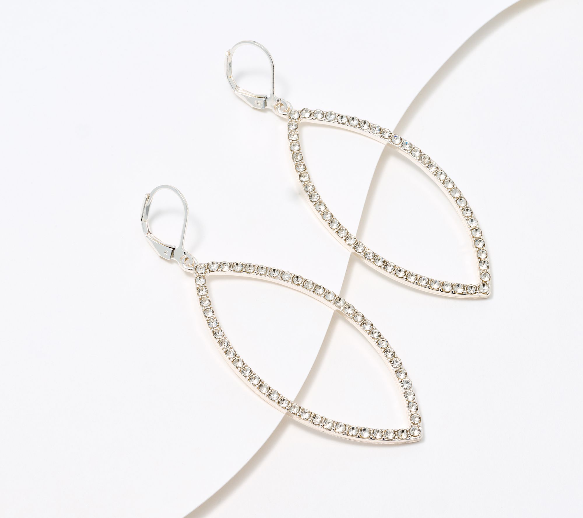 Joan Rivers Pave Open Marquise Drop Earrings