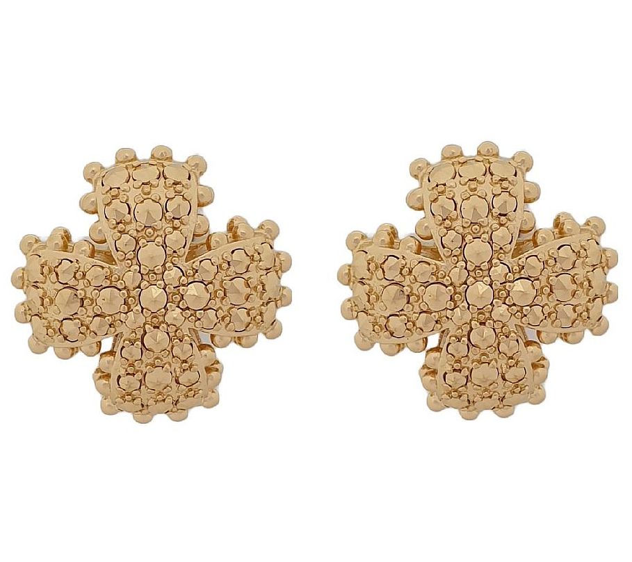 Dallas Prince Designs Sterling Marcasite Cross Stud Earrings