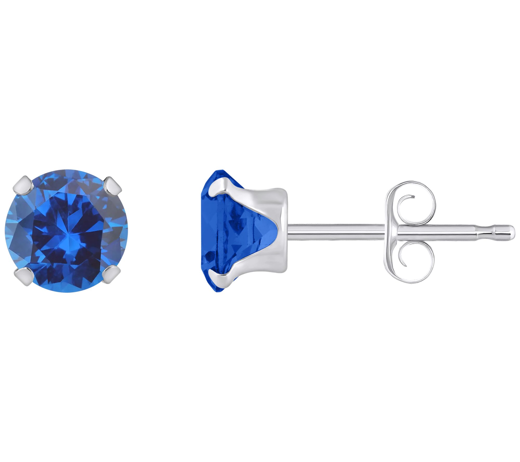 Affinity Gems Round Created Gemstone Earrings, 10K White Gold