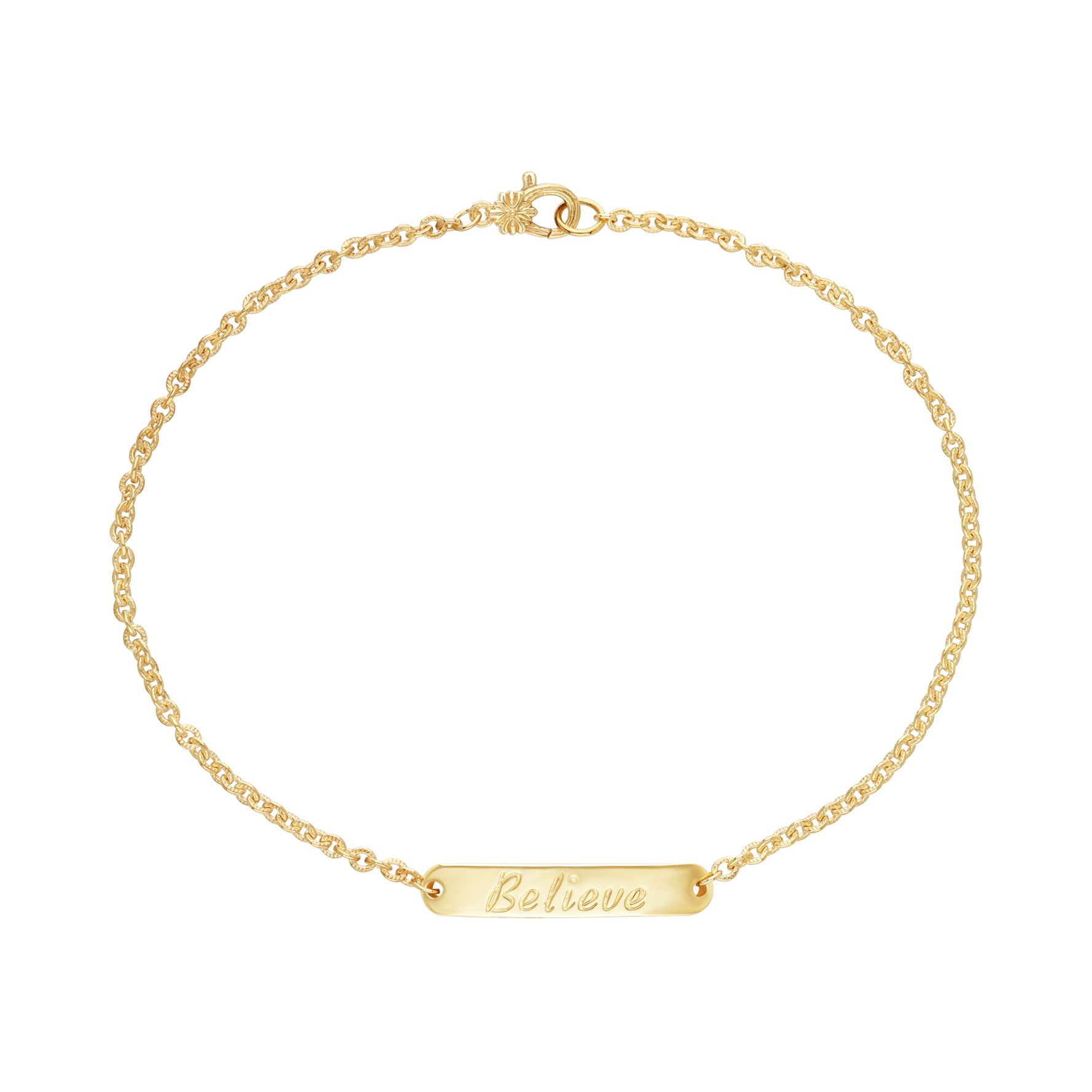 Ariva 18K Gold Clad Affirmation Ankle Bracelet