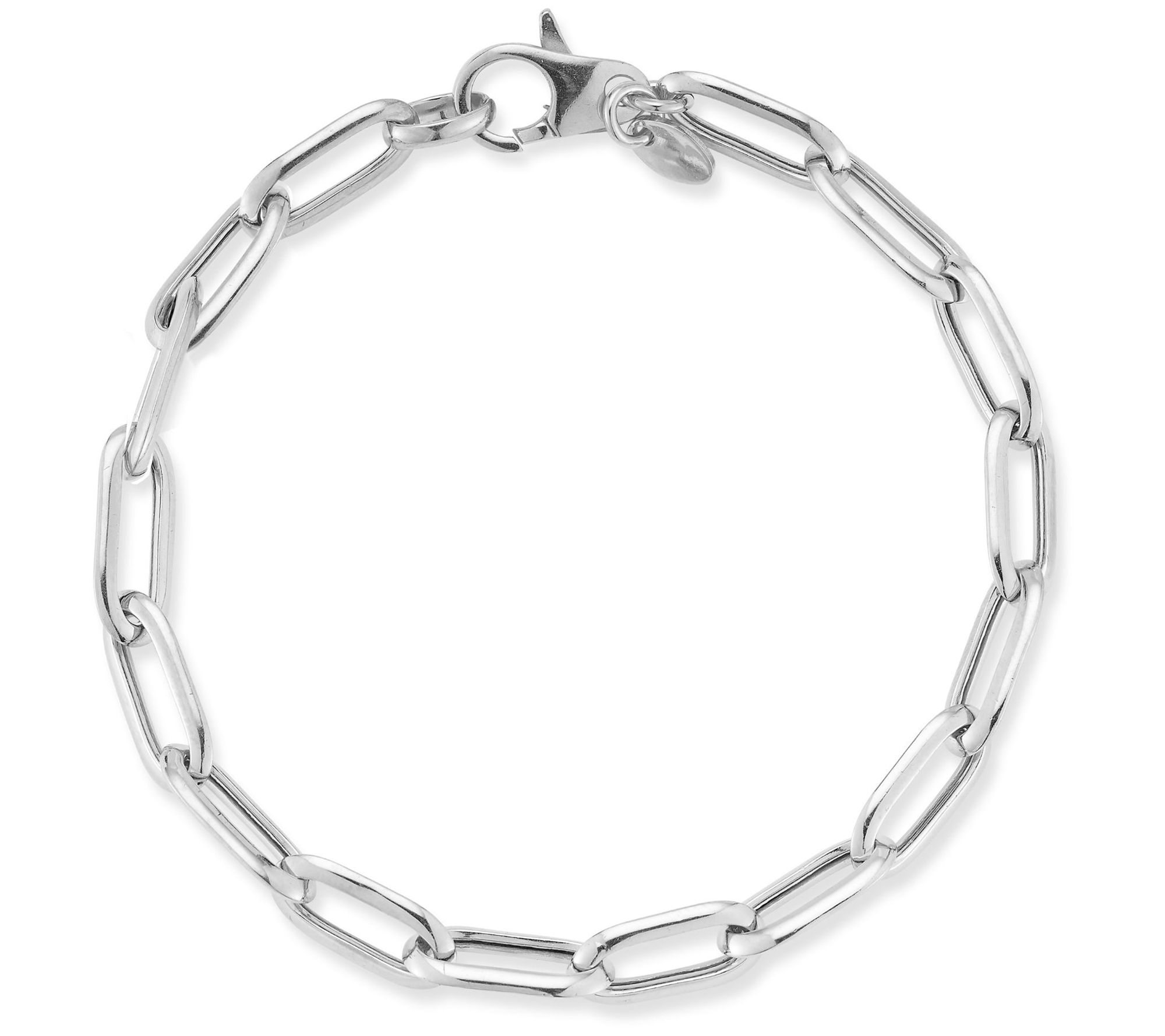 Italian Silver Oval Link Chain Bracelet, Sterling