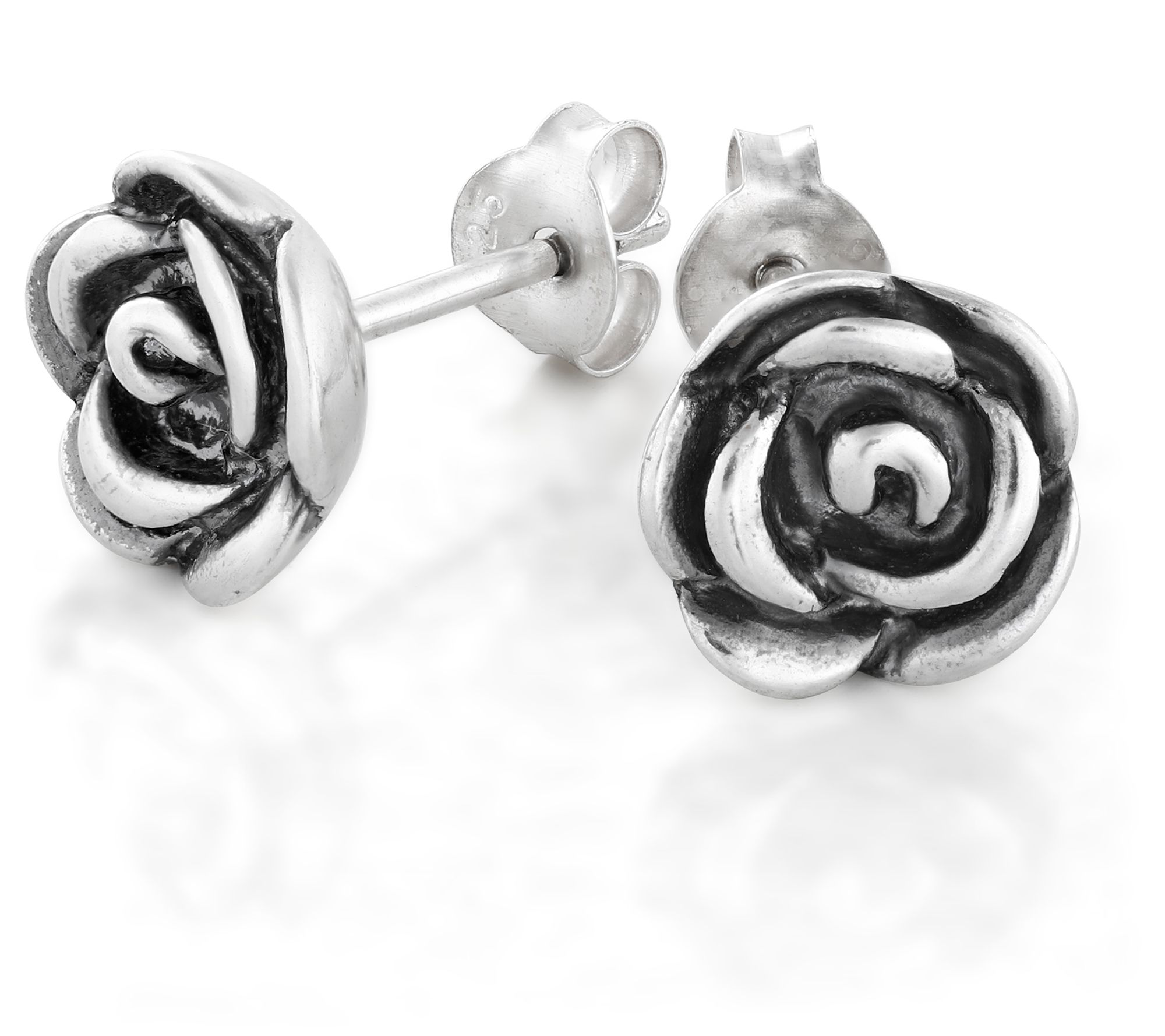 Or Paz Sterling Silver Rose Stud Earrings