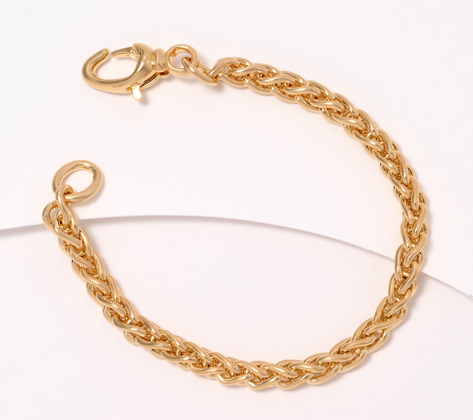 As Is BellaOro Spiga Link Bracelet, 14K Gold Over Resin