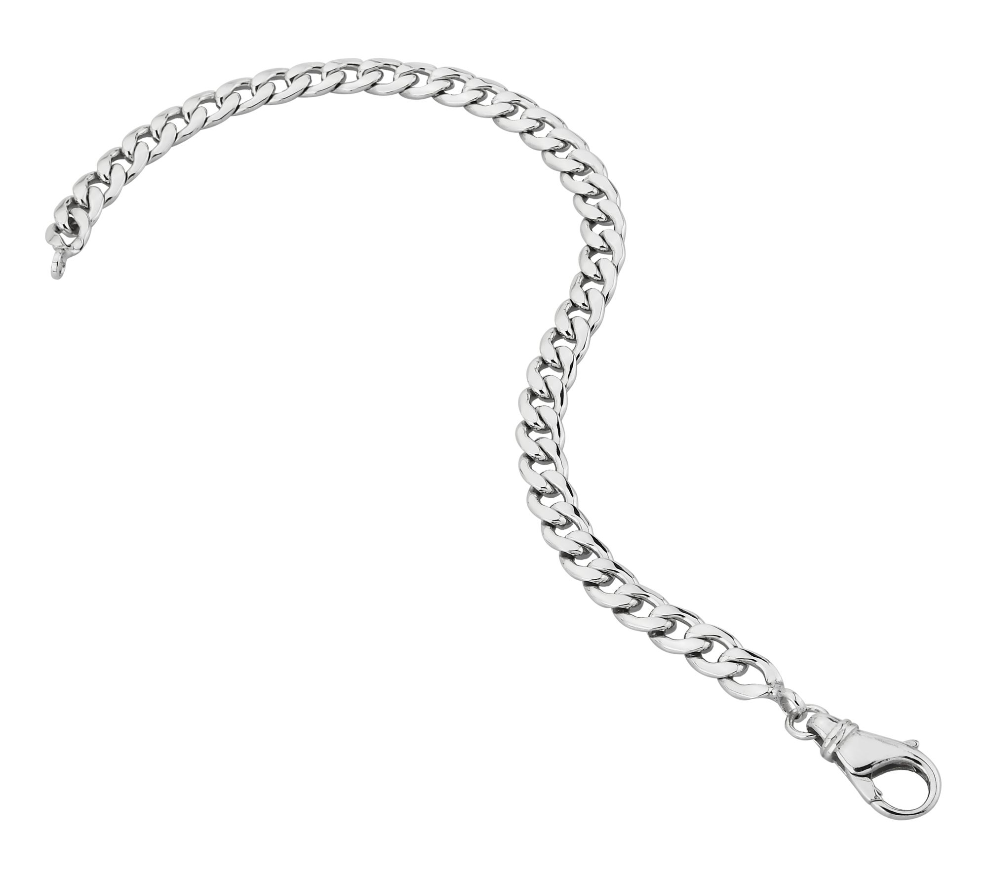 Silver Style Men's 6mm Curb Link Chain Bracelet, Sterling