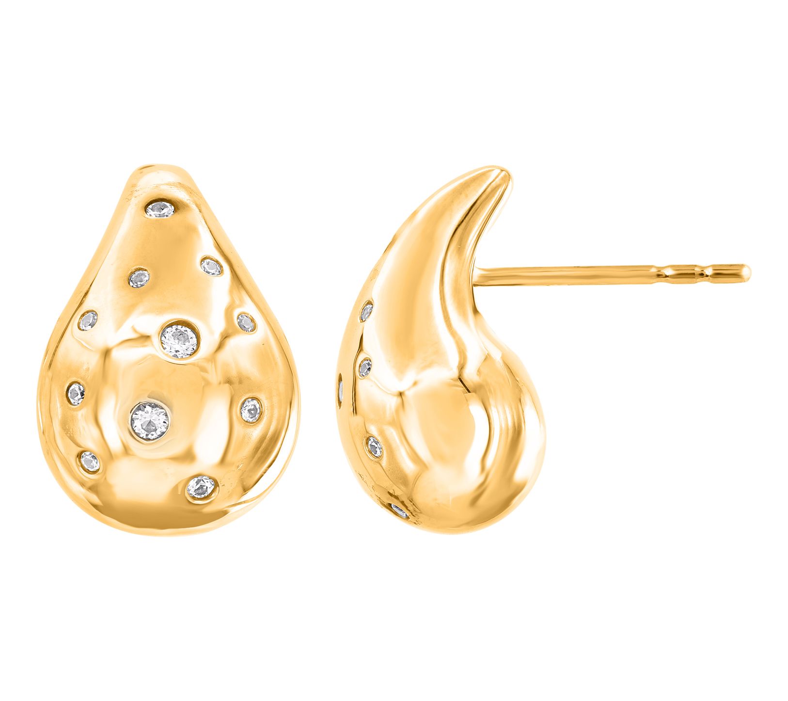Affinity Diamond Teardrop Stud Earrings, 14K Gold