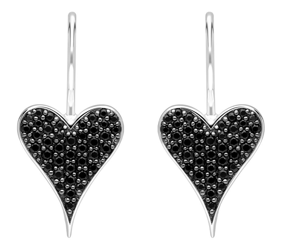 Margo Manhattan Sterling Black Spinel Gigi Heart Earrings