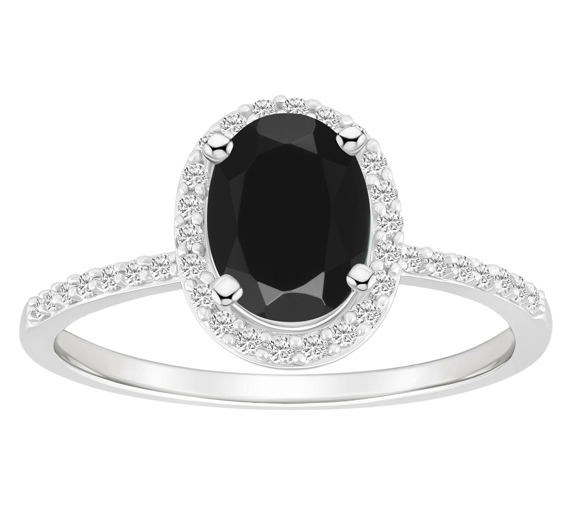 Affinity Gems Oval Gemstone Halo Ring, 10K White Gold