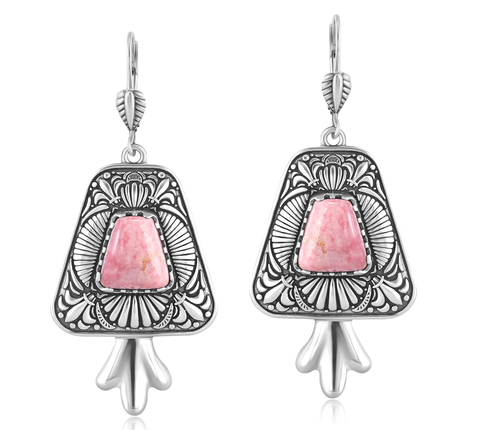 American West Sterling Gemstone Trapezoid LeverBack Earrings