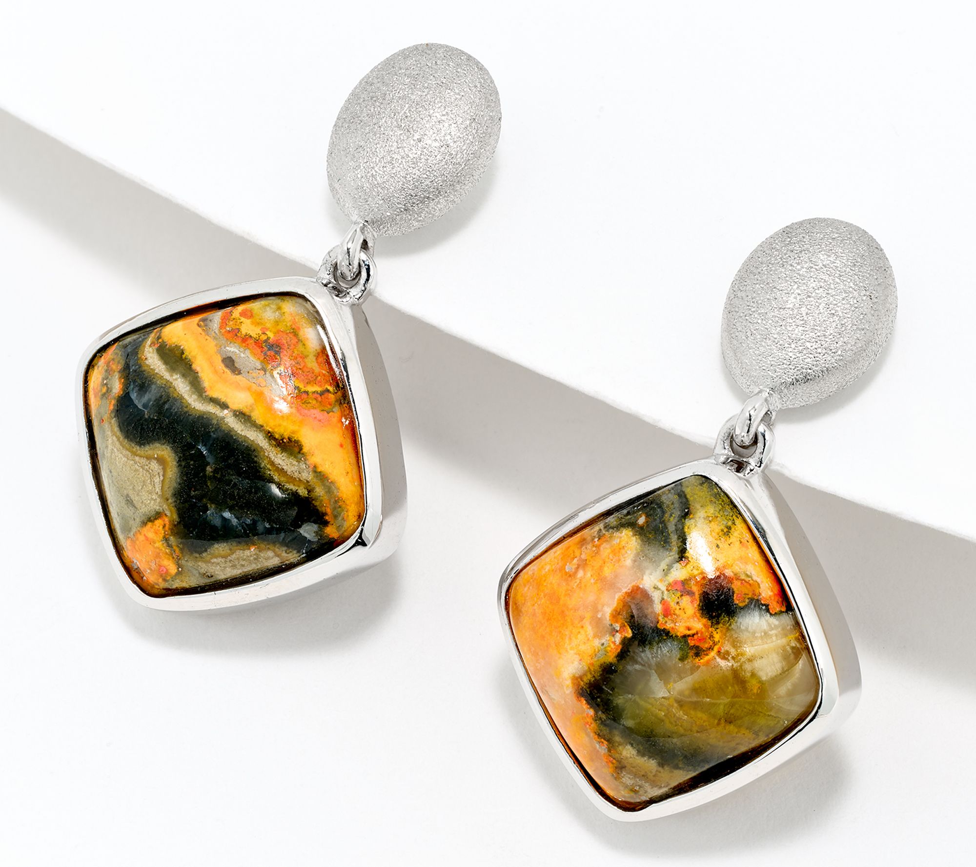 Affinity Gems Drop Stud Choice of Gem Earrings, Sterling Silver