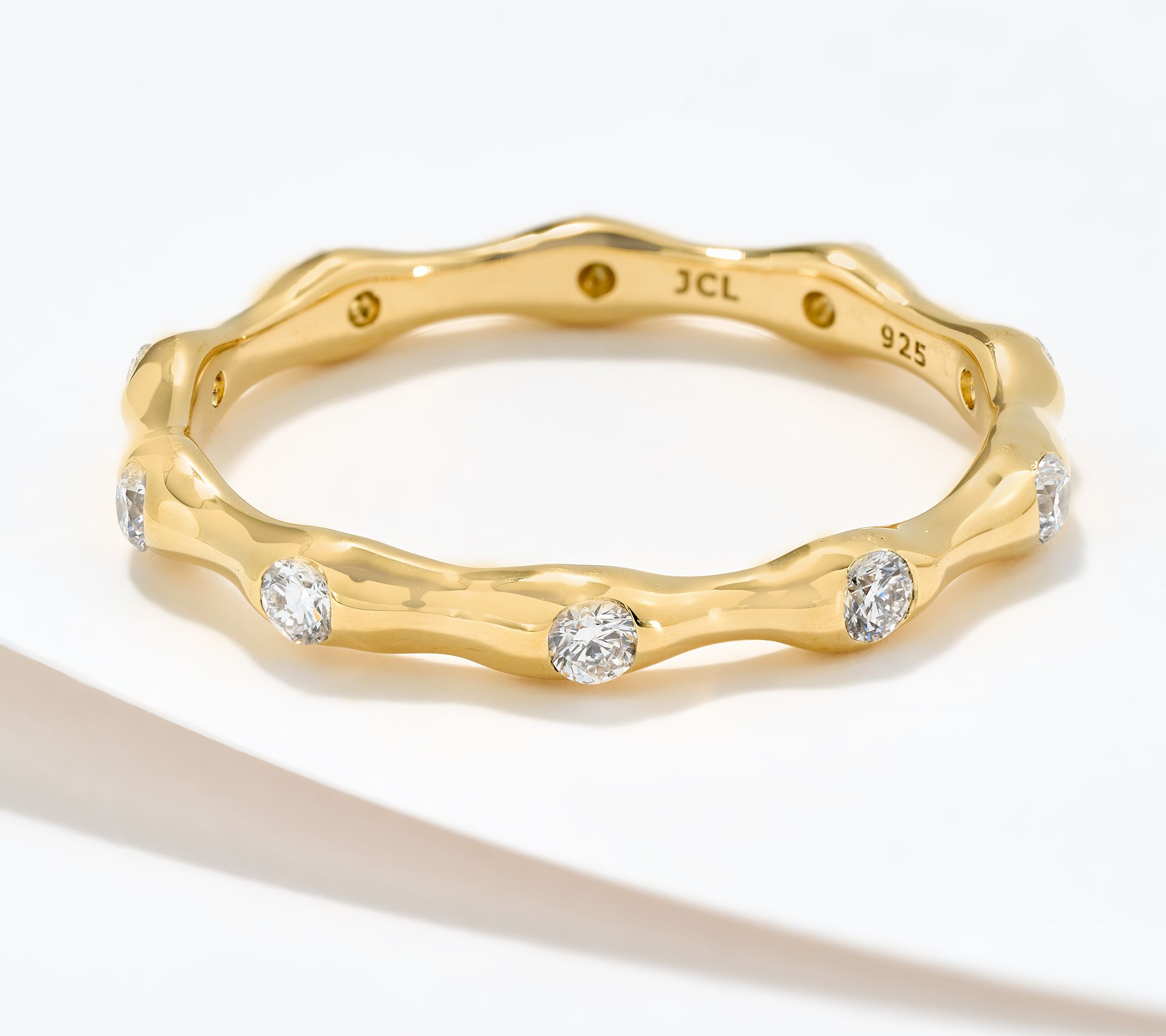 Fire Light Lab Grown Diamond 0.3 cttw Bamboo Ring, Sterling