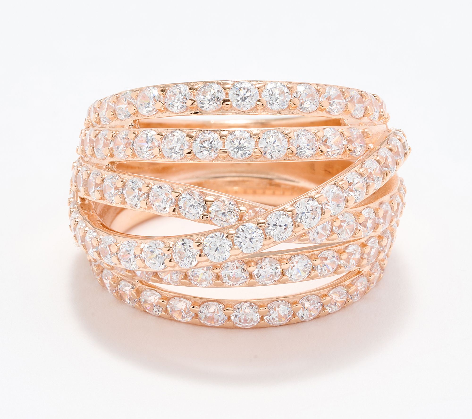 Diamonique Italia Multi Layer Ring, Sterling Silver