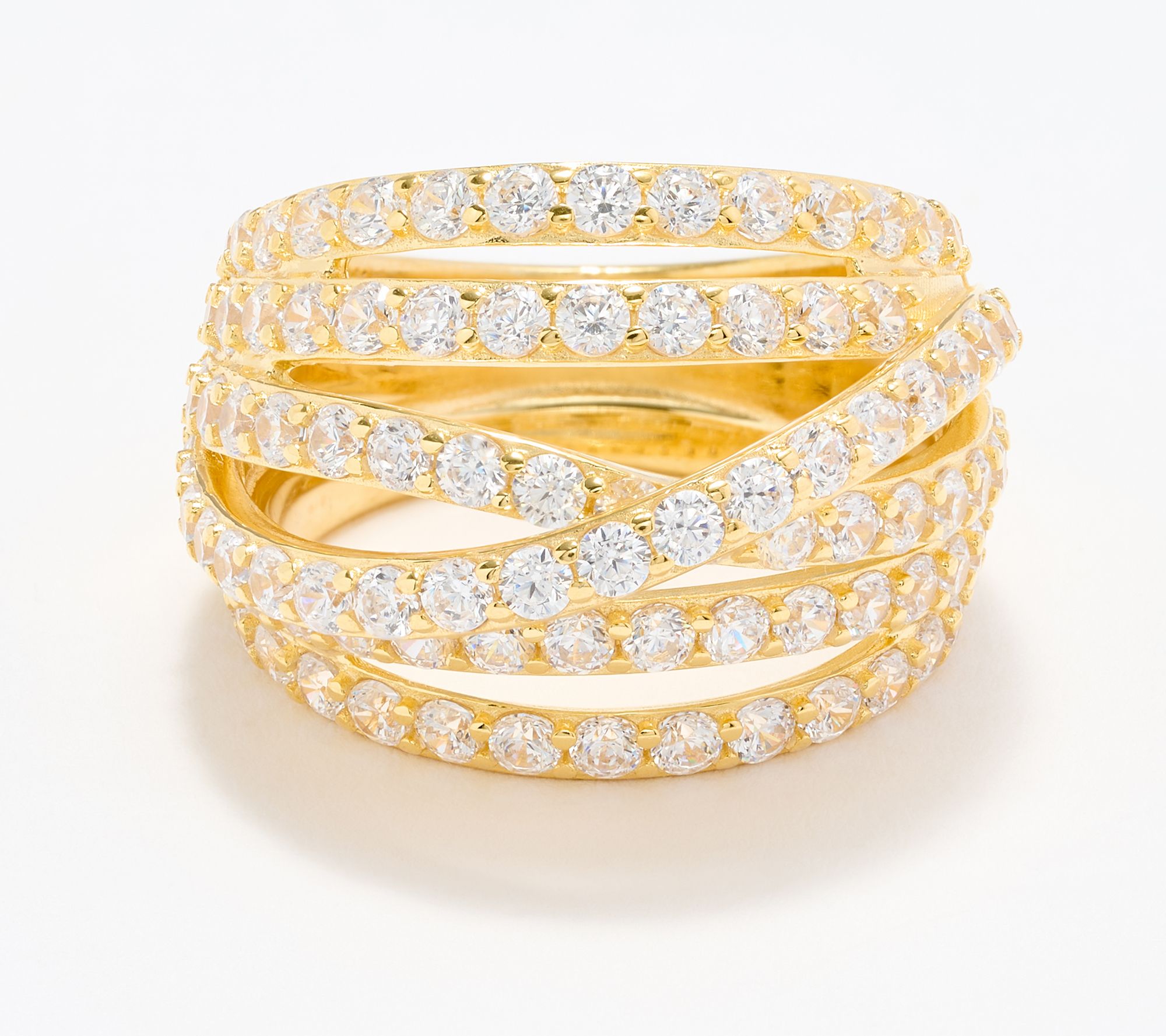 Diamonique Italia Multi Layer Ring, Sterling Silver