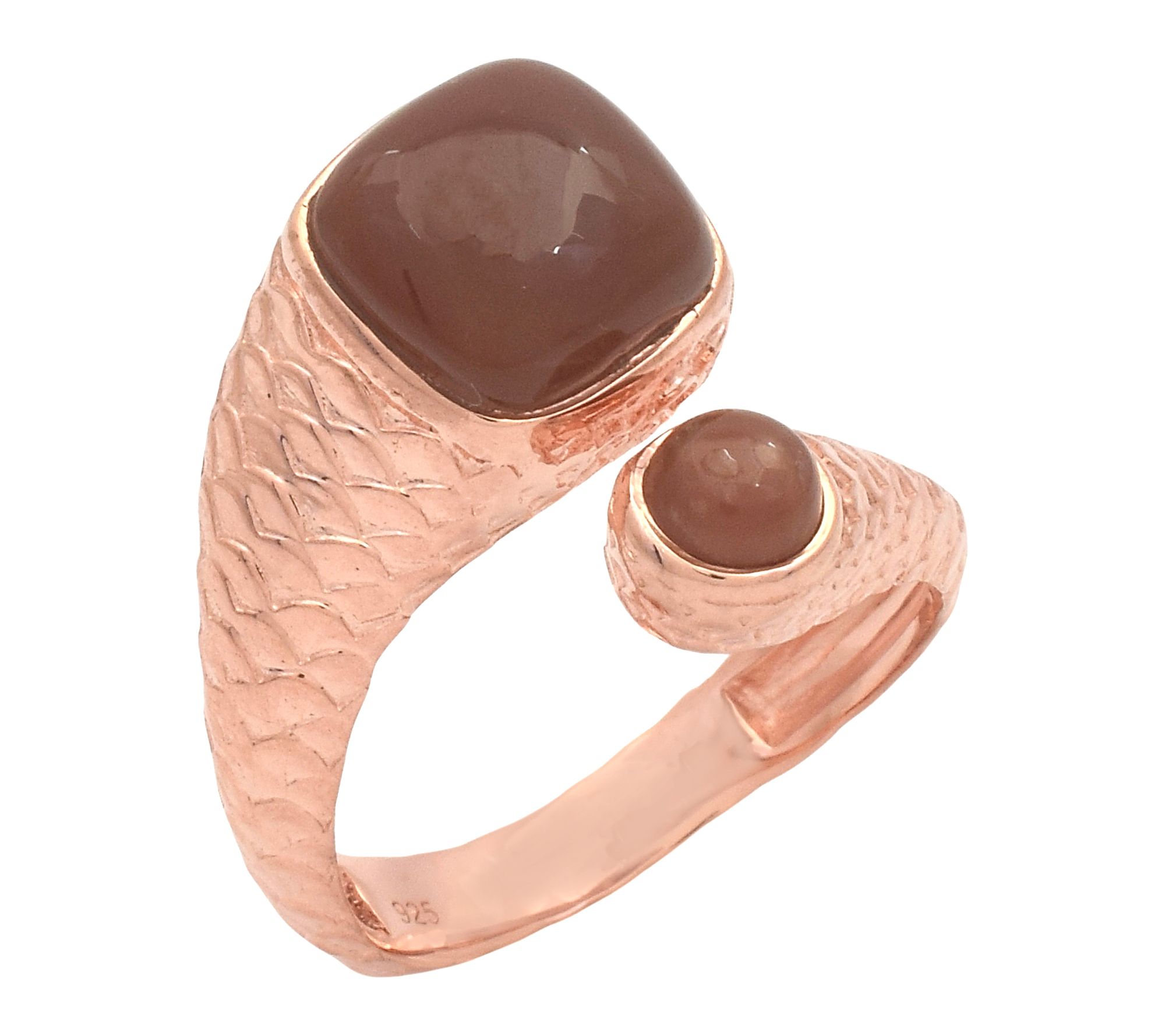 Artisan Crafted 14K Rose Gold Plated ChocolateMoonstone Ring