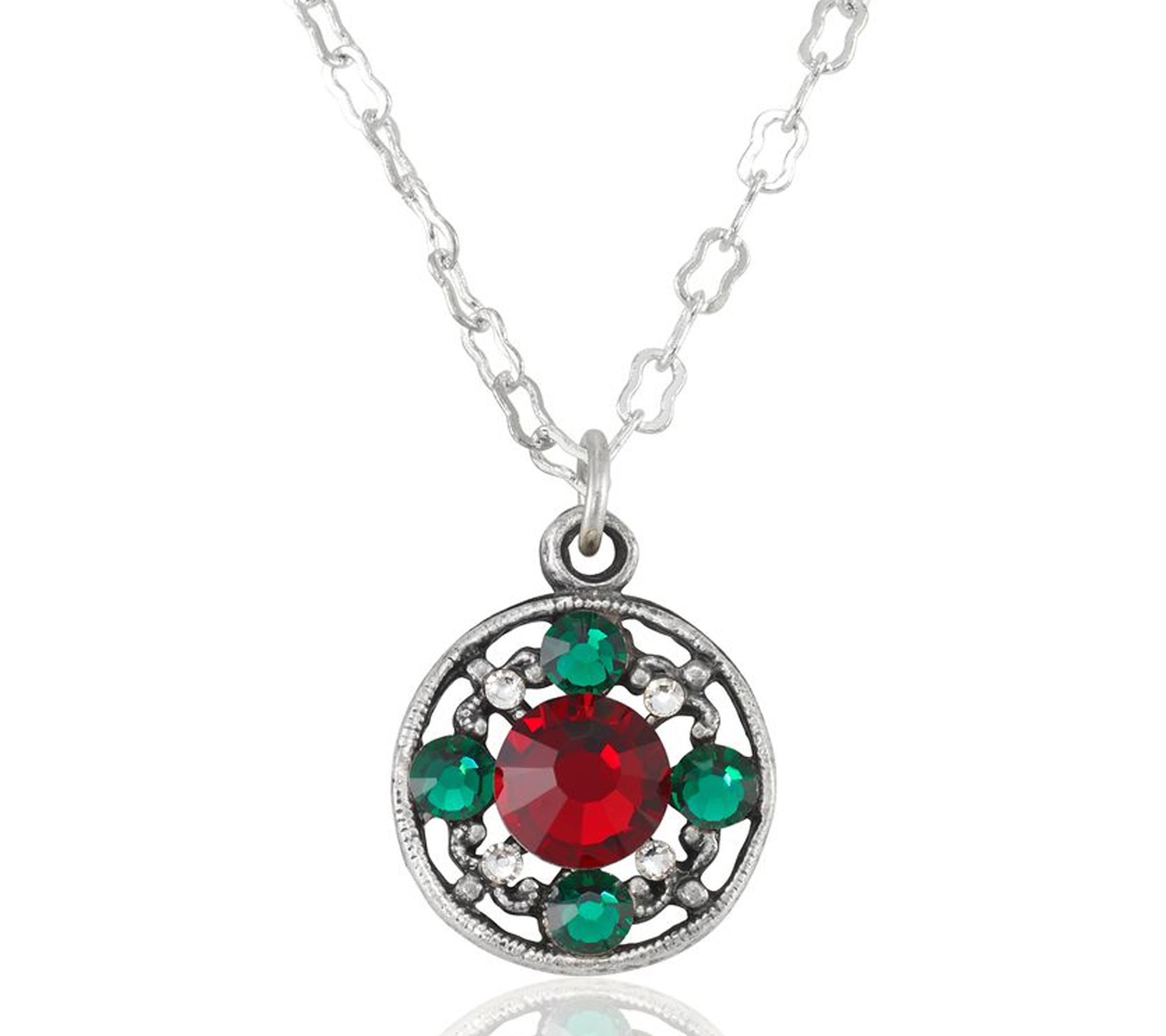 Anne Koplik Crystal Filigree Holiday Pendant w/Chain