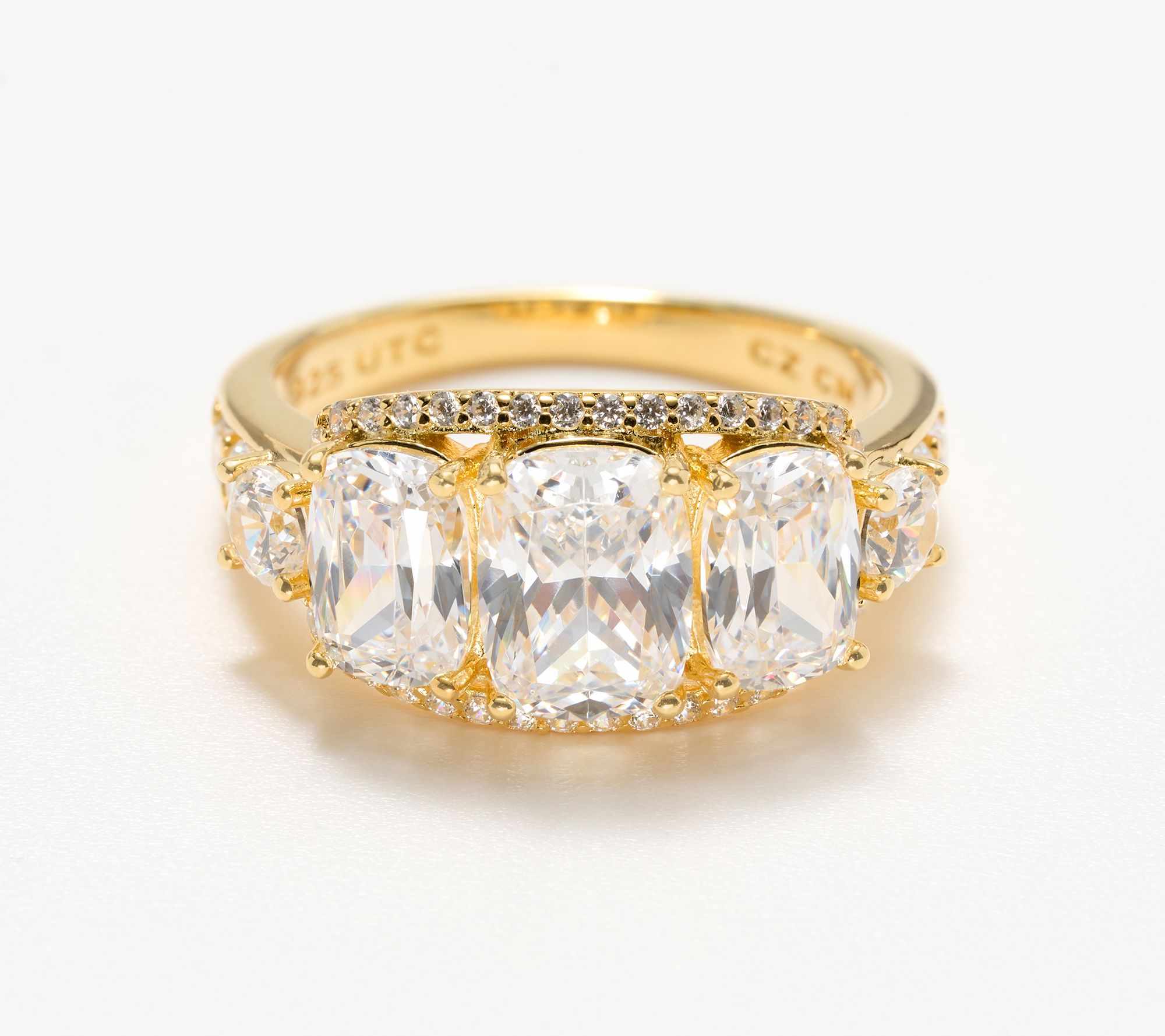 Diamonique x Kathy Levine Broadway Lights Triple Oval Ring, Sterling