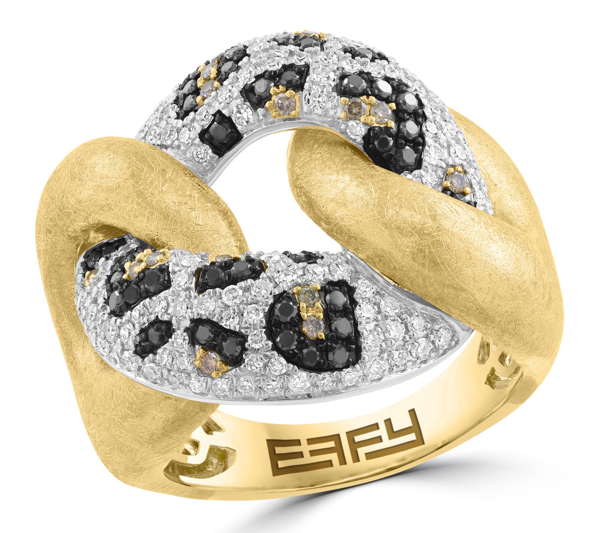 Effy Multi-Colored Diamond Leopard Link Ring, 14K Gold