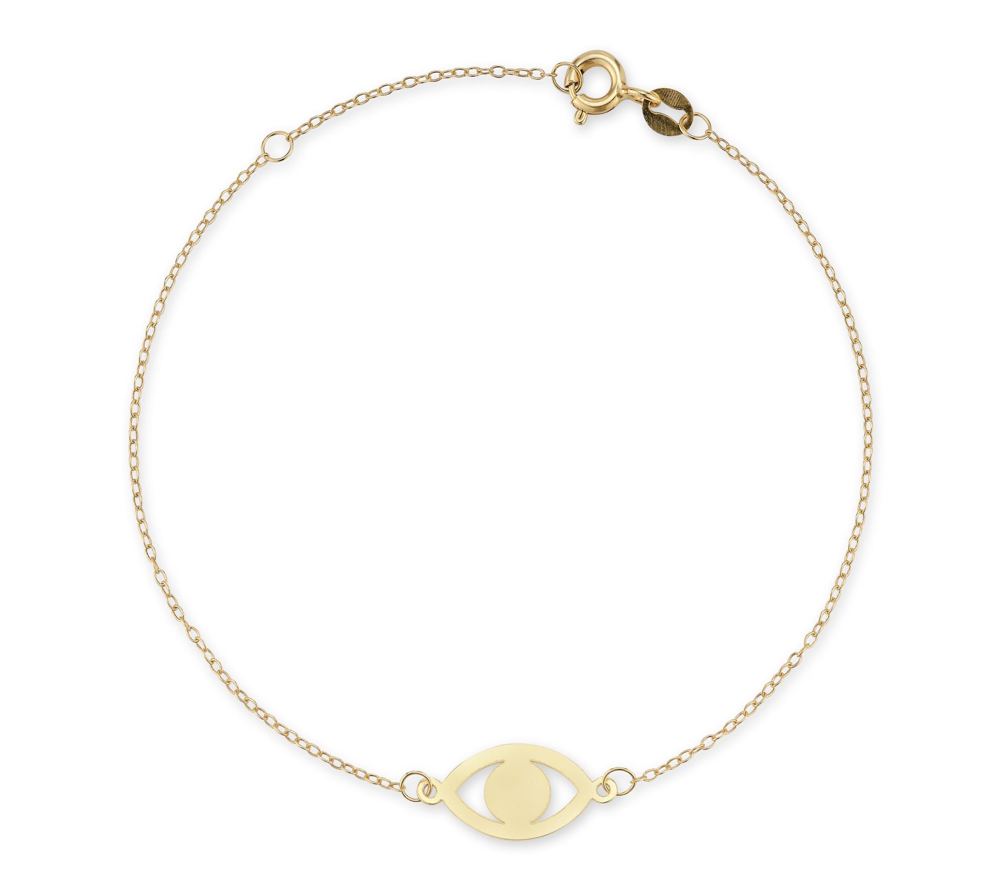 Italian Gold Flat Evil Eye Bracelet, 14K