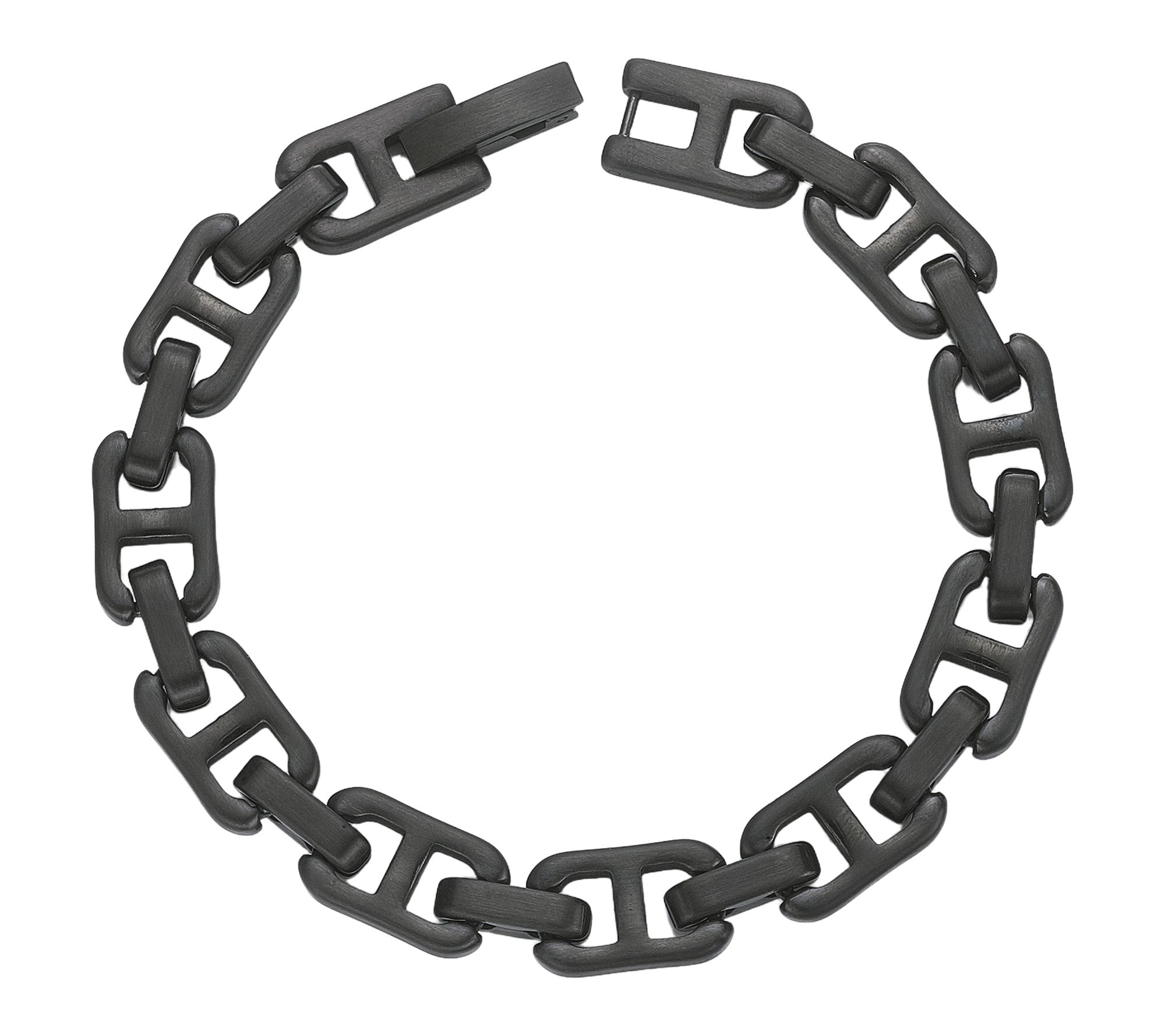 LYNX Men's Matte Black IP Stainless Steel Bracelet