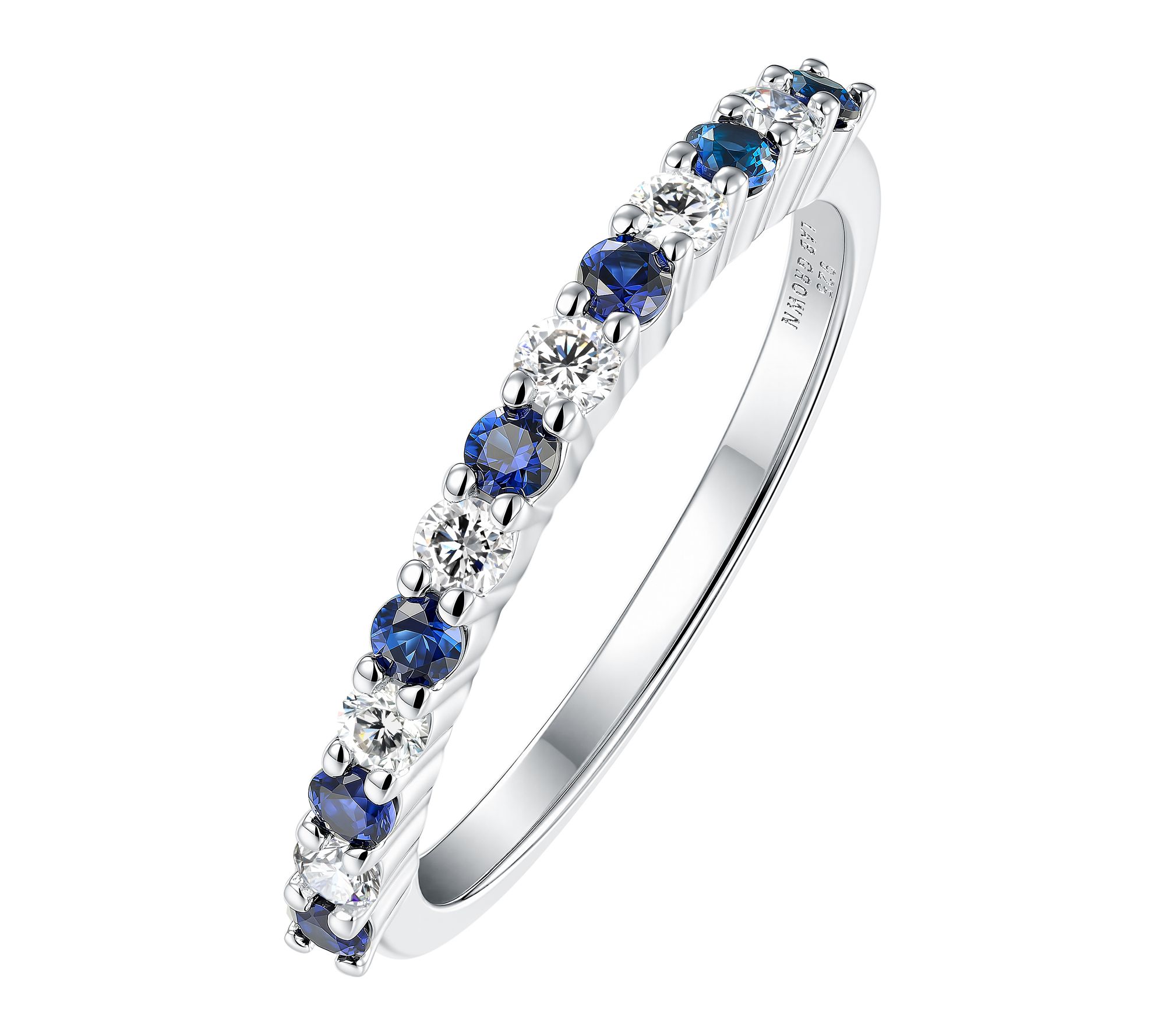 Fire Light Round Lab Diamond & Gemstone Half -Eternity Ring