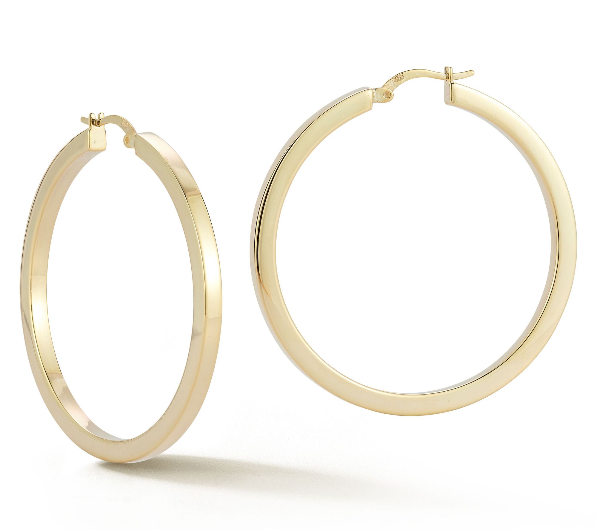 Sterlina Silver 1-3/4" Round Tube Hoop Earrings, Sterling