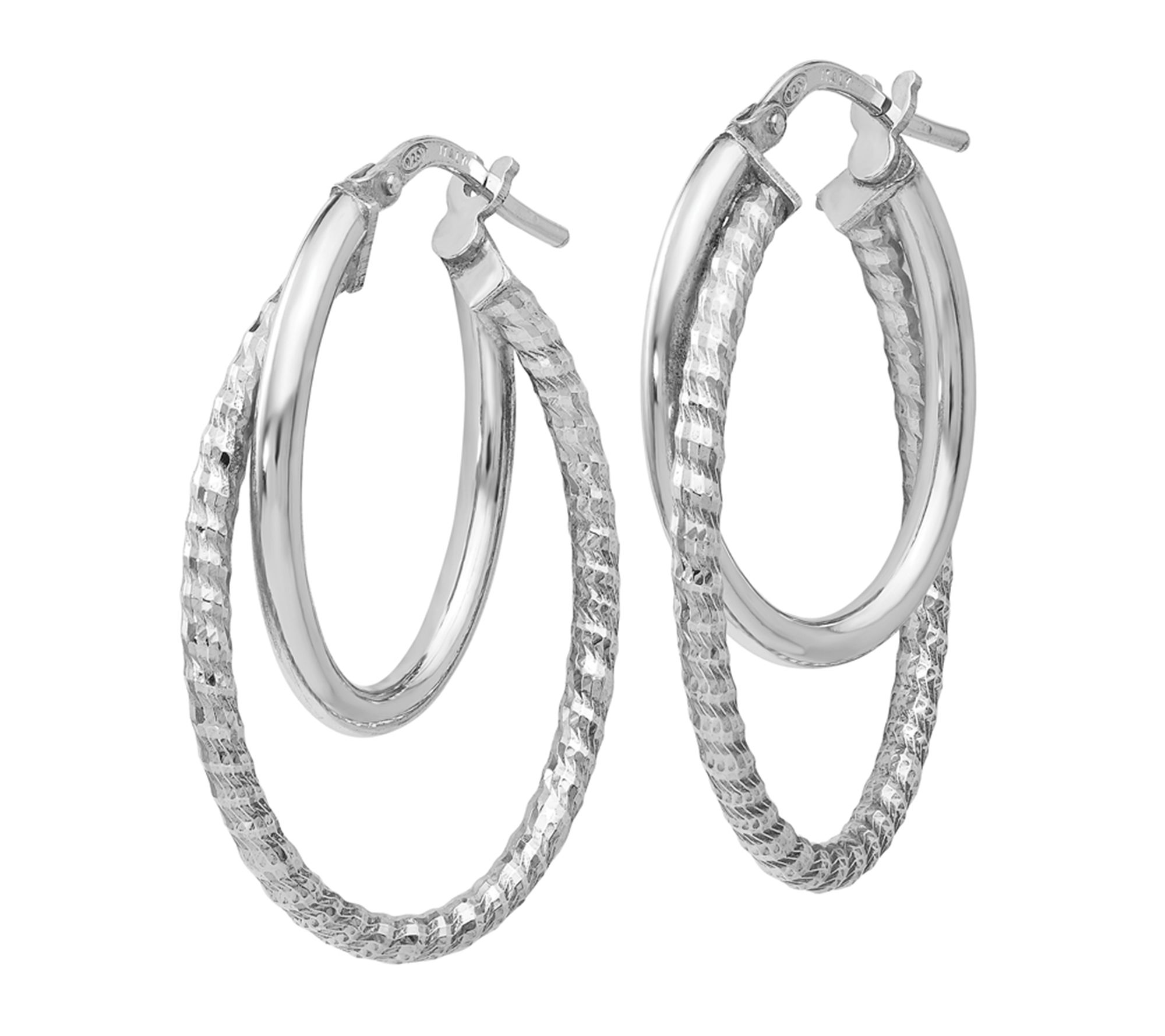 Italian Silver Interlocking Oval Hoop Earrings - QVC.com