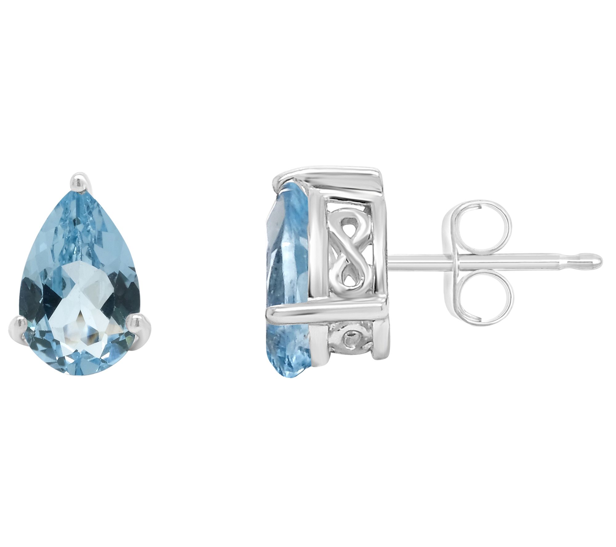 14K Gold 8x5mm Pear Shaped Sky Blue Topaz StudEarrings